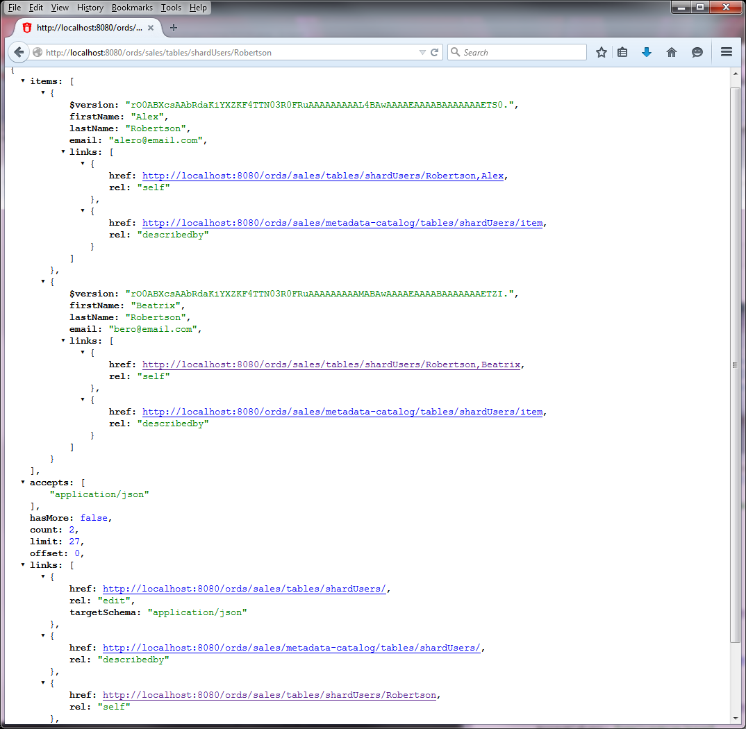 Data via partial key 